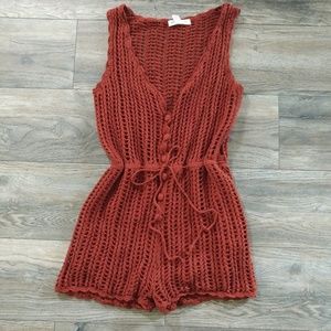 SOLD Forever 21 70s knit crochet romper festival jumper